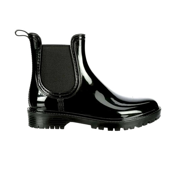 Source Unknown Shoes - Black patent shiny ankle Rainboot Size 10